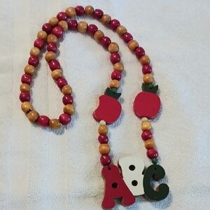 🏈 Colorful Wooden Bead Necklace for Kids